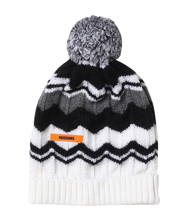 missoni kids black woven knitted beanie (2-6 year)