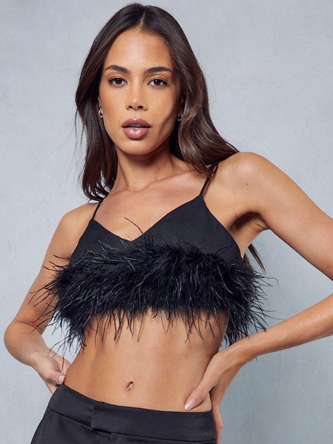 misspap feather super crop top