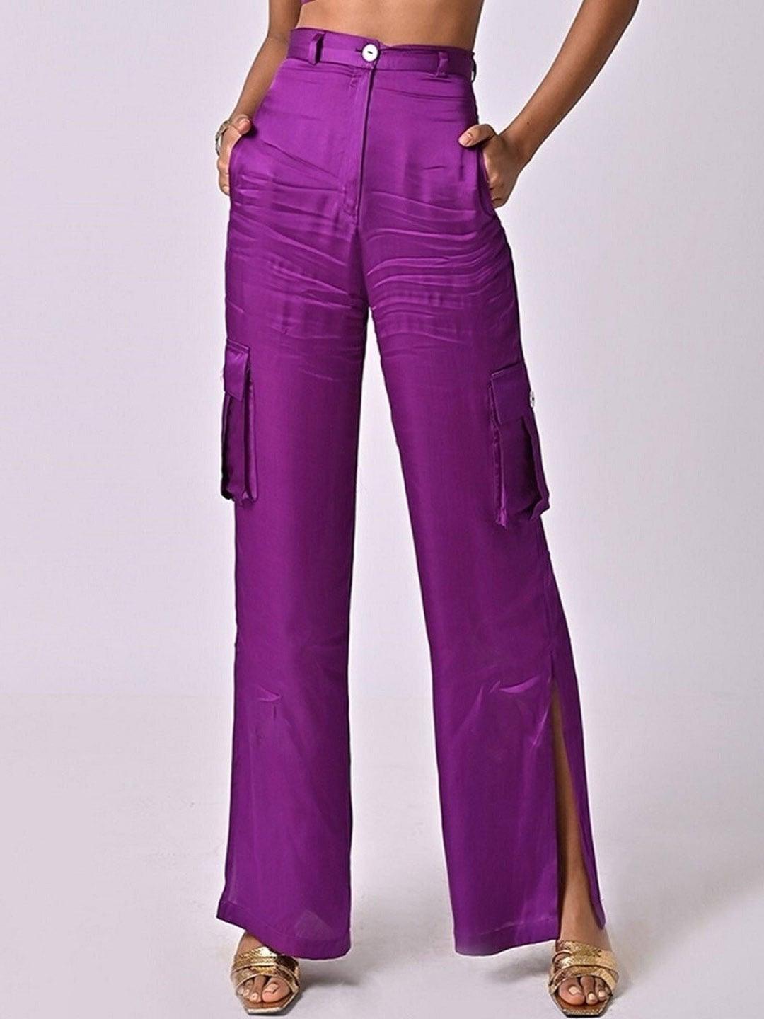 missy women relaxed straight leg straight fit high-rise trousers