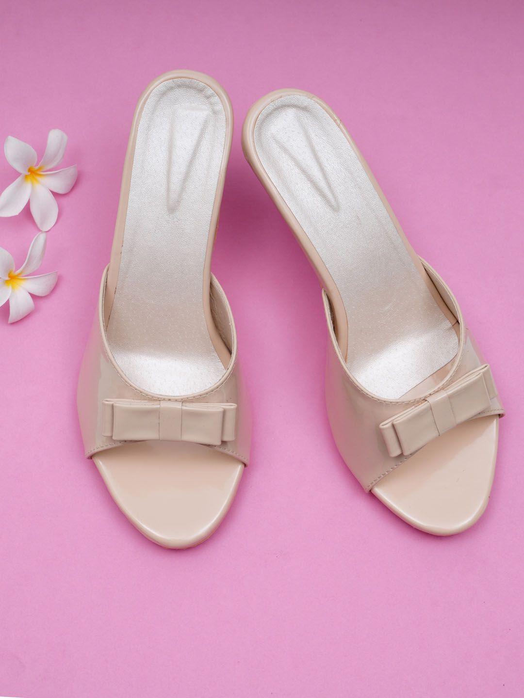 misto cream-coloured work stiletto mules