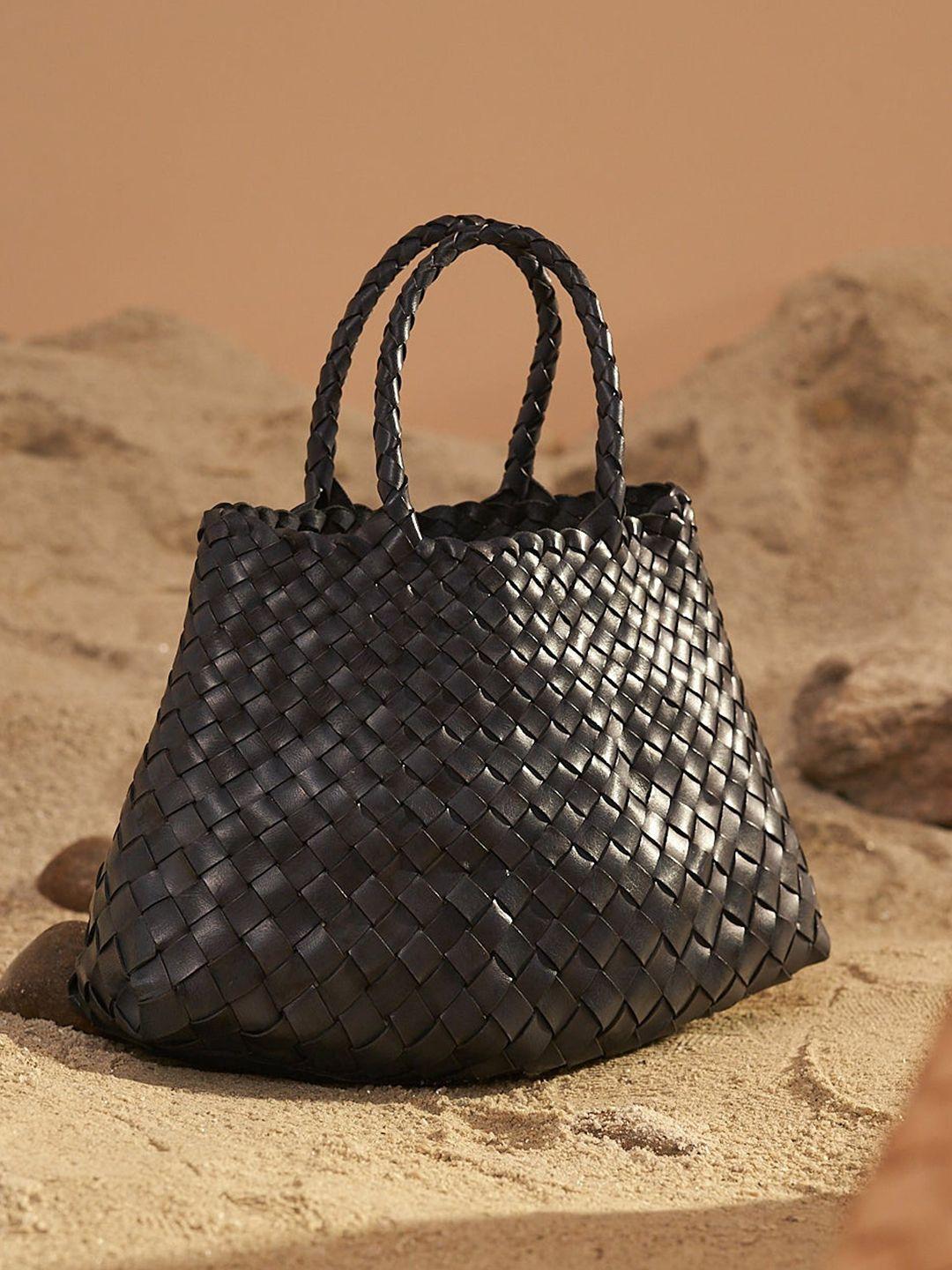 mistry textured leather shopper handheld bag