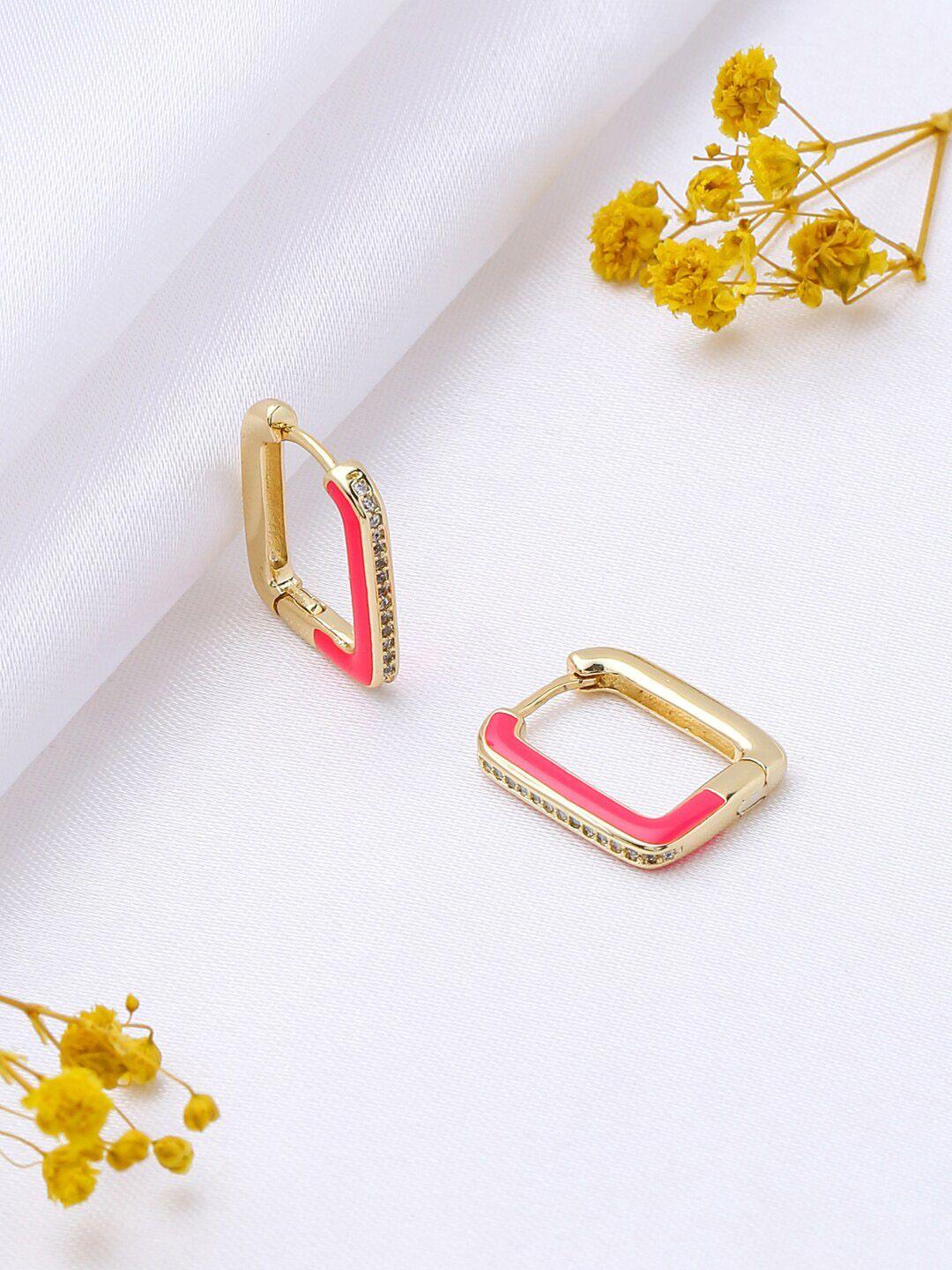 mitali jain pink square hoop earrings