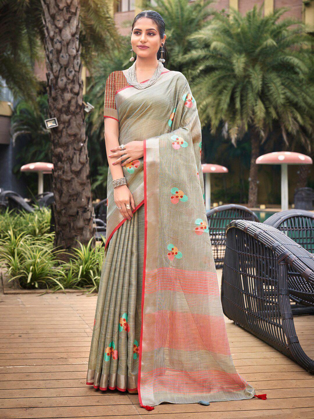 mitera embellished embroidered  designer saree