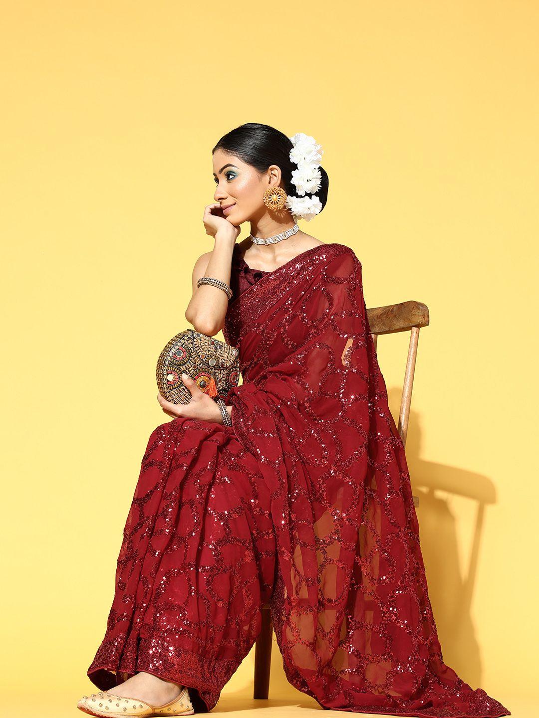 mitera embellished saree with border