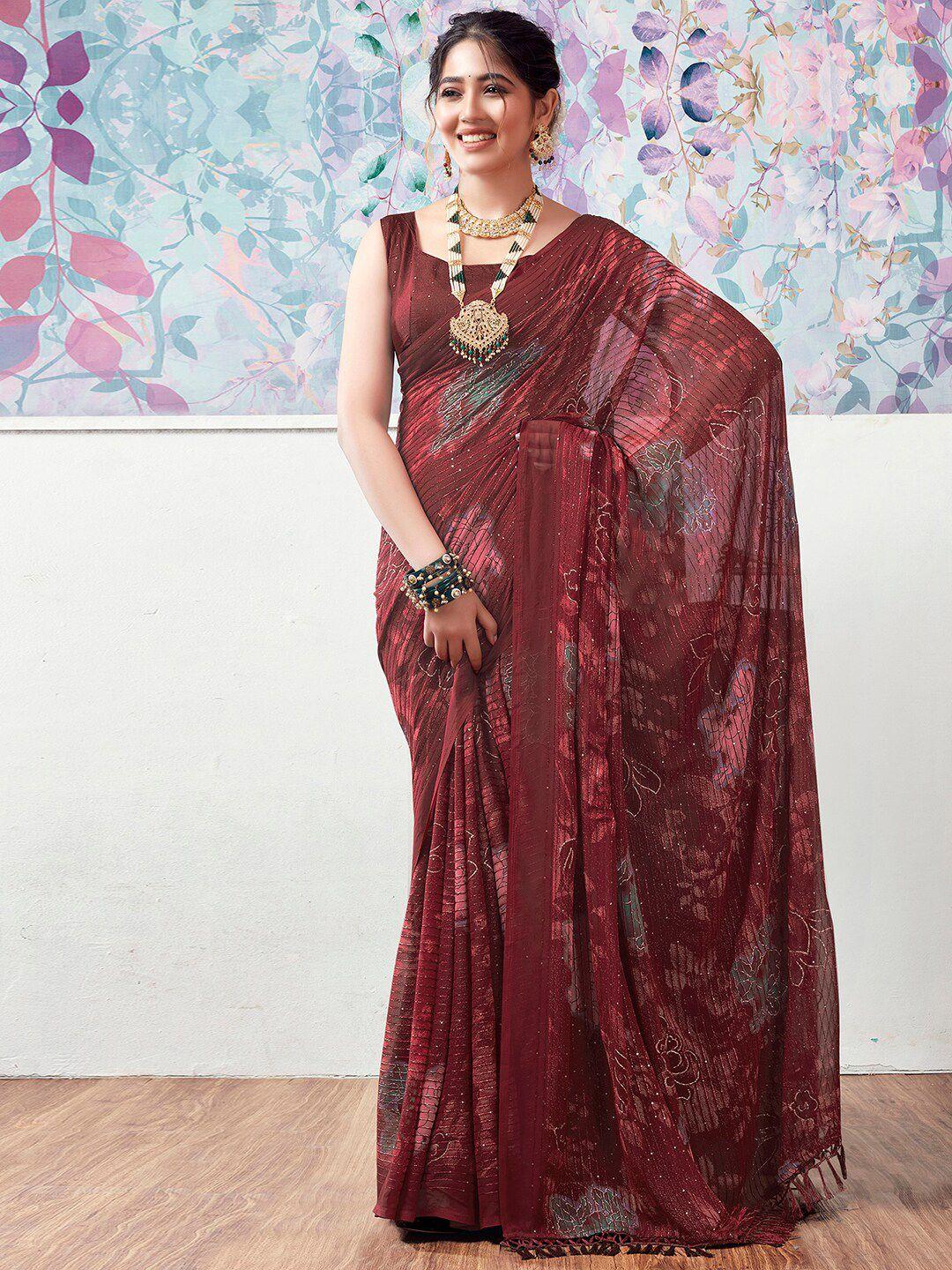 mitera embellished sequinned poly georgette banarasi saree