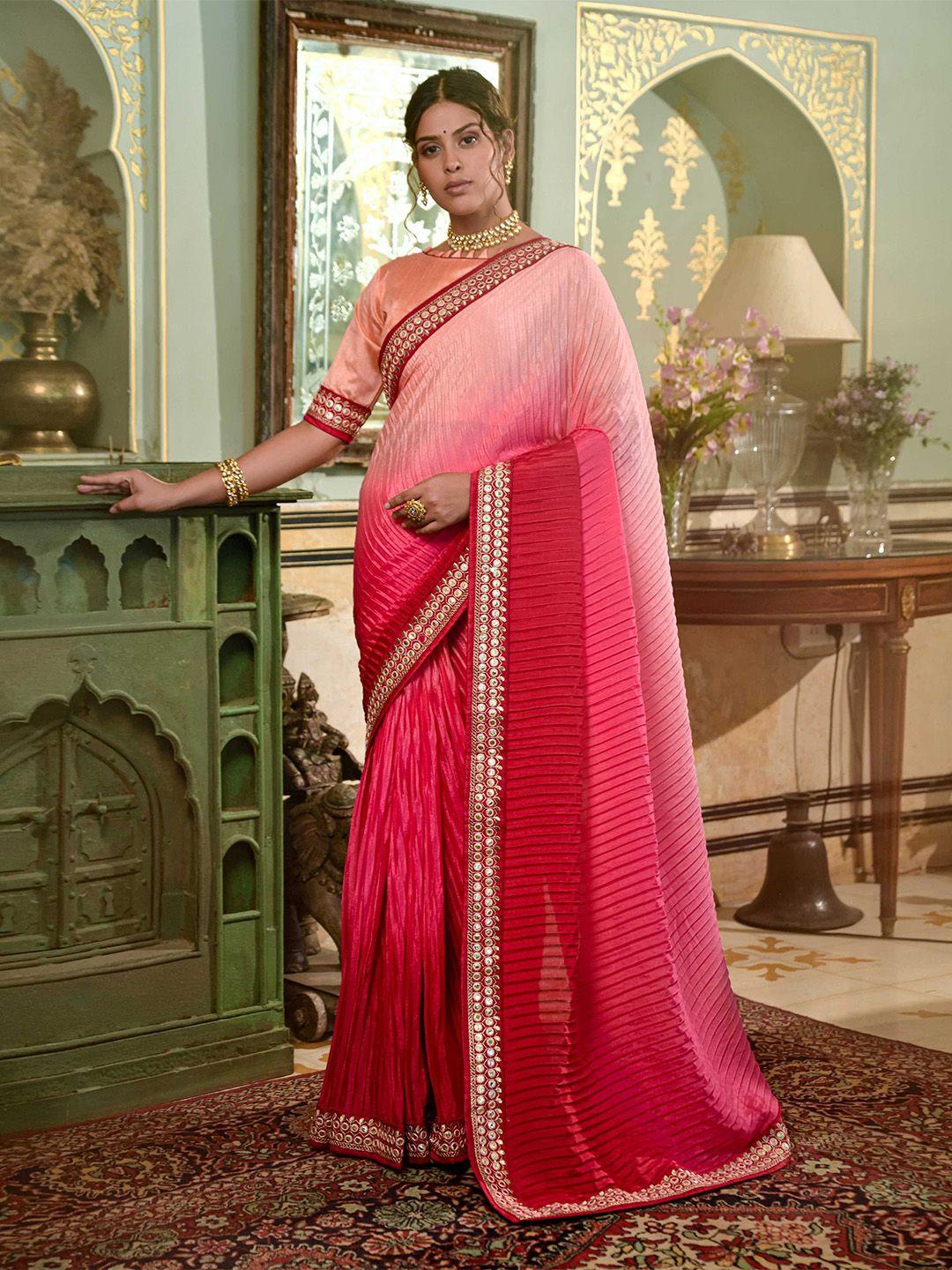 mitera ombre dyed embellished saree