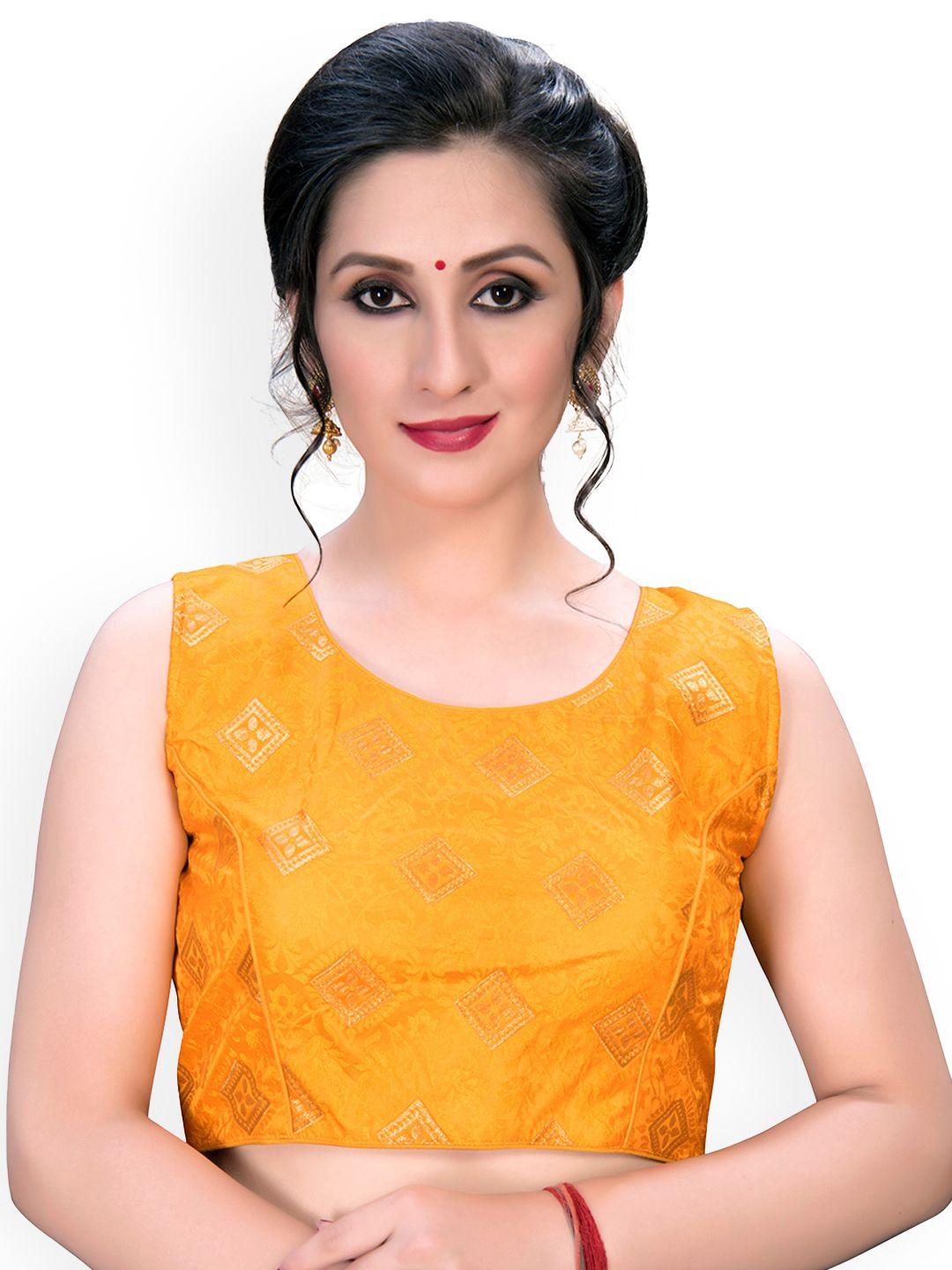 mitera printed round neck saree blouse