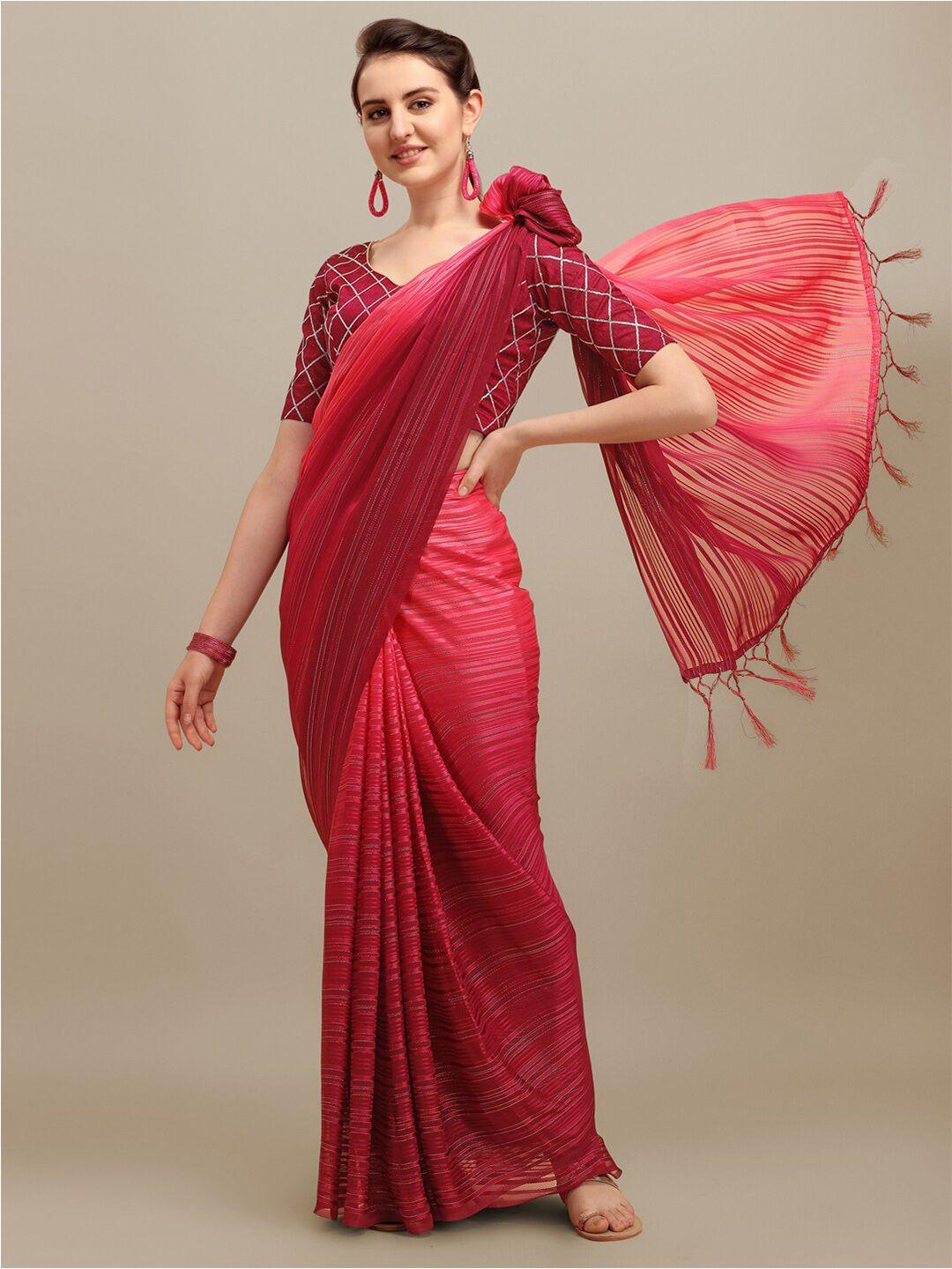 mitera red ombre dyed saree