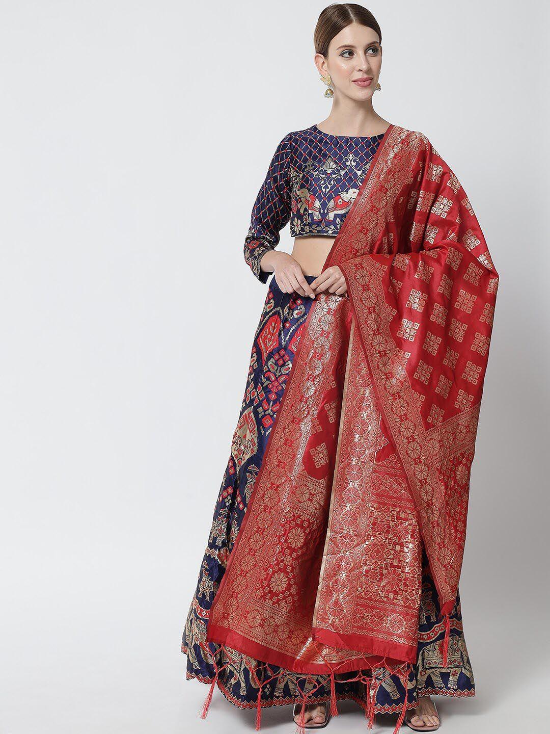 mitera semi-stitched lehenga & unstitched blouse with dupatta