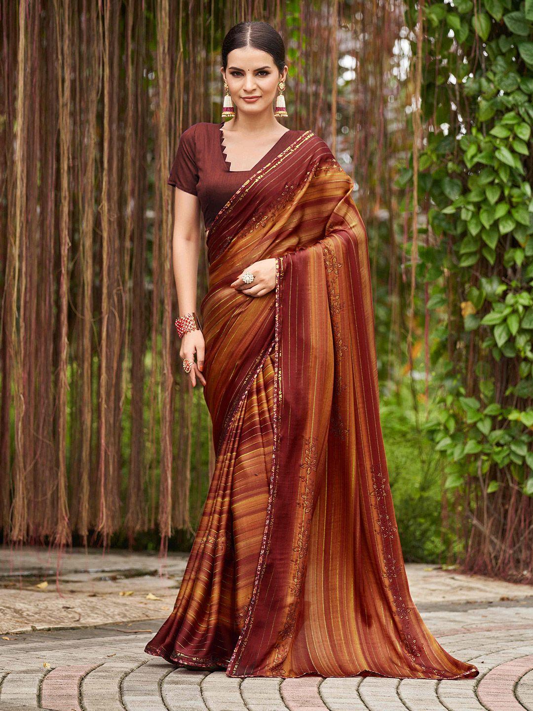 mitera  striped zari pure chiffon saree