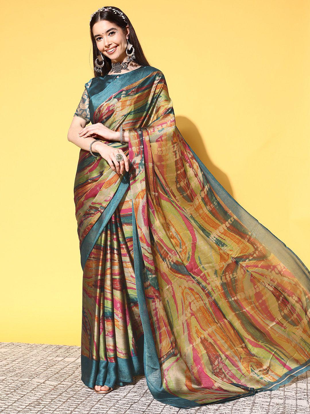 mitera abstract printed saree