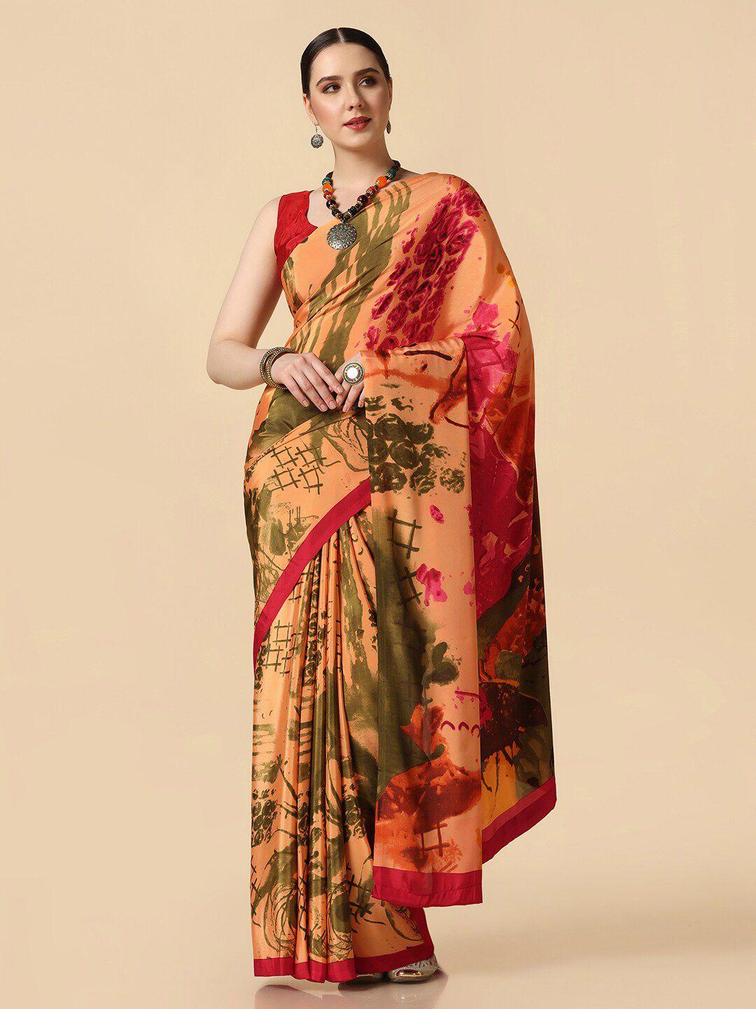 mitera abstract printed saree