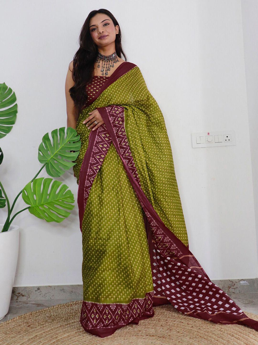 mitera abstract printed saree