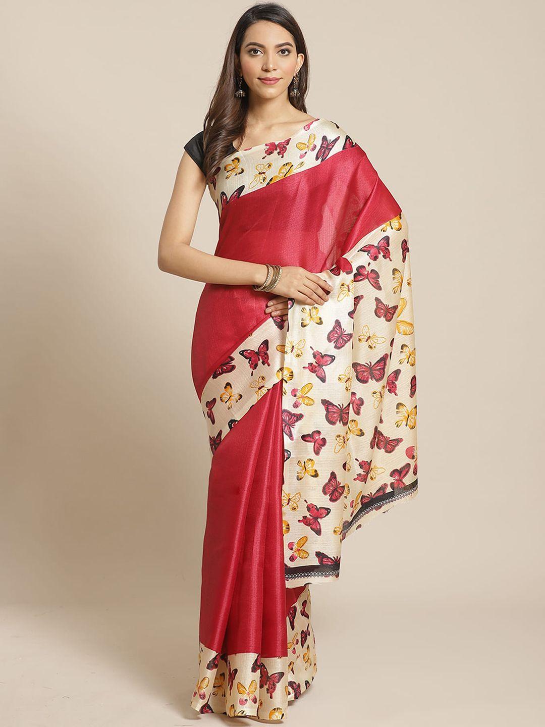 mitera abstrat printed banarasi saree