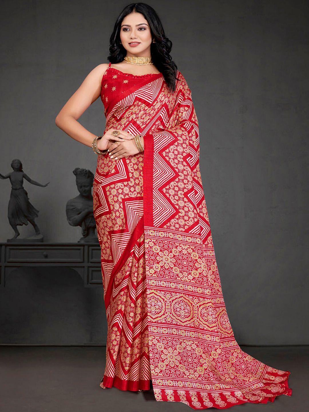 mitera ajrak block silk bagru saree