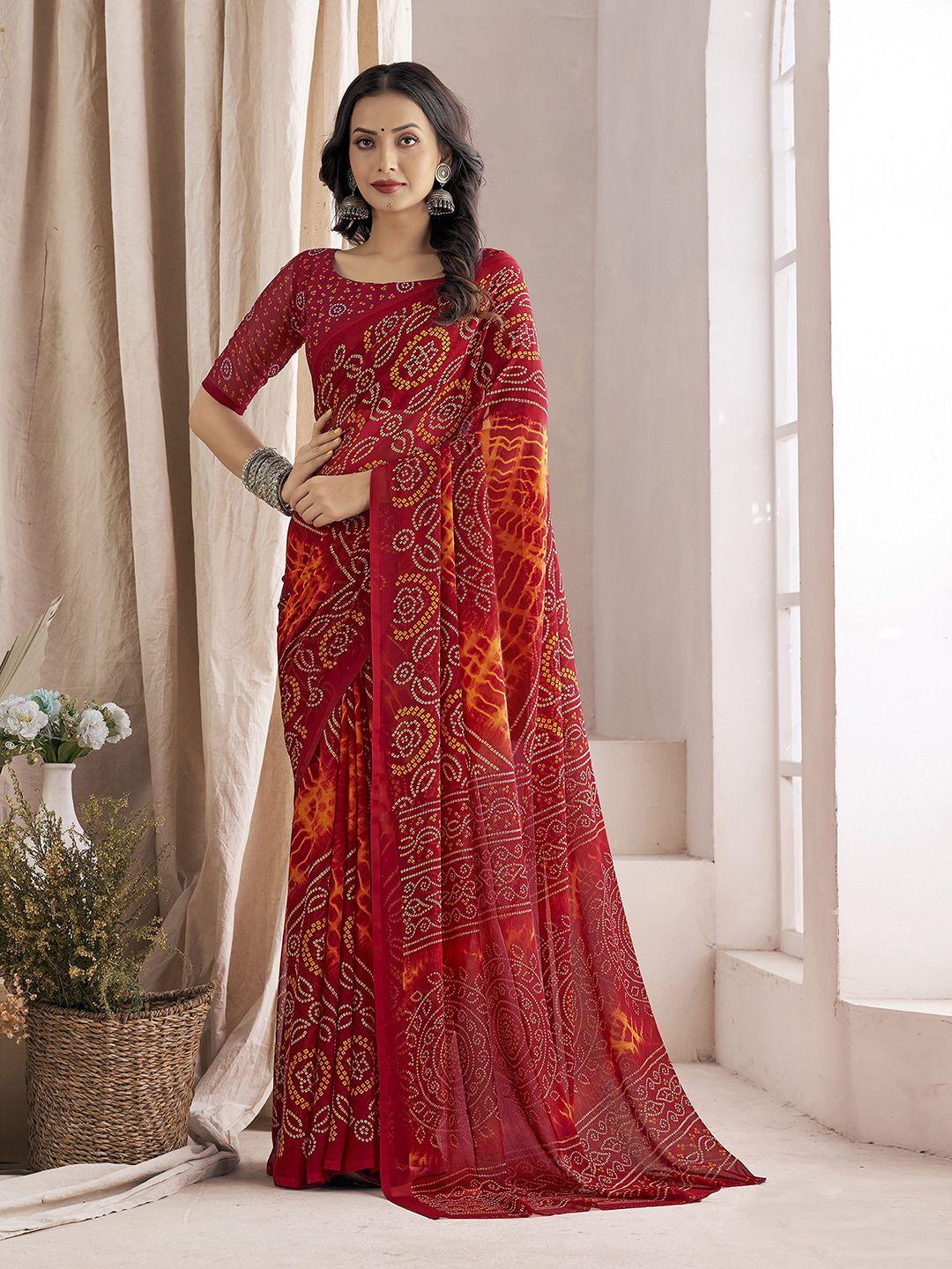 mitera bandhani printed bandhani saree