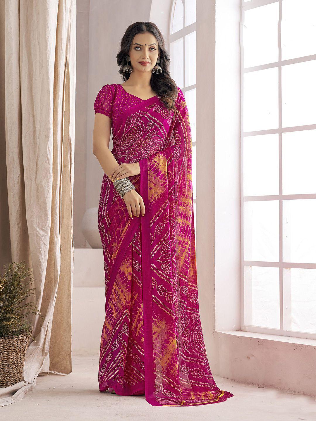 mitera bandhani printed saree