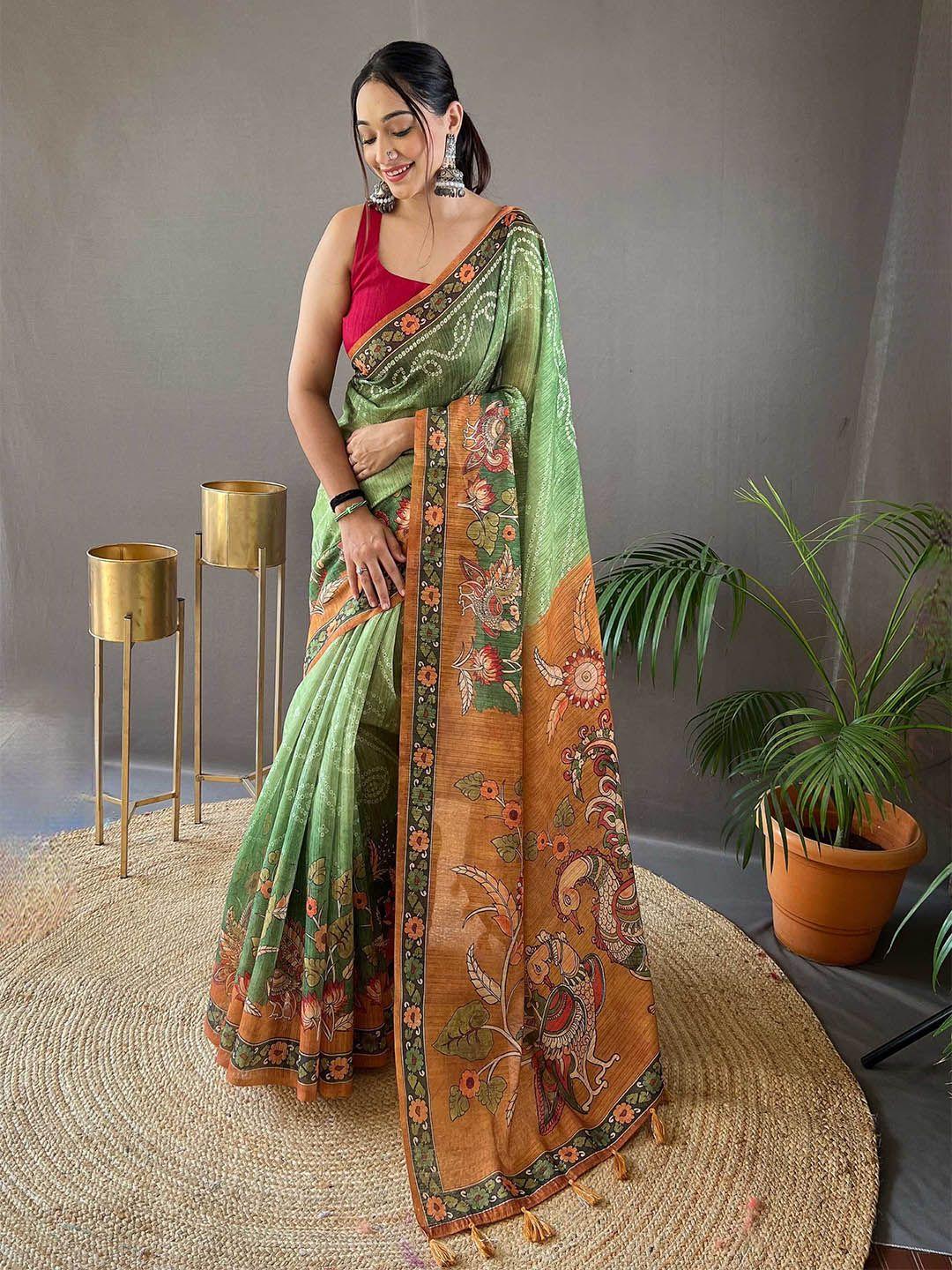 mitera bandhani tussar saree