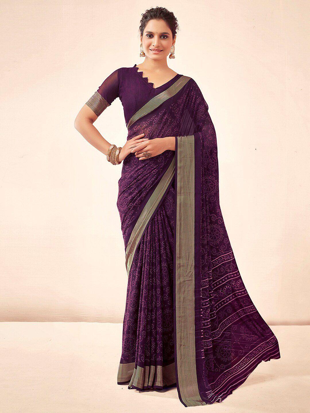 mitera bandhani zari poly georgette bandhani saree