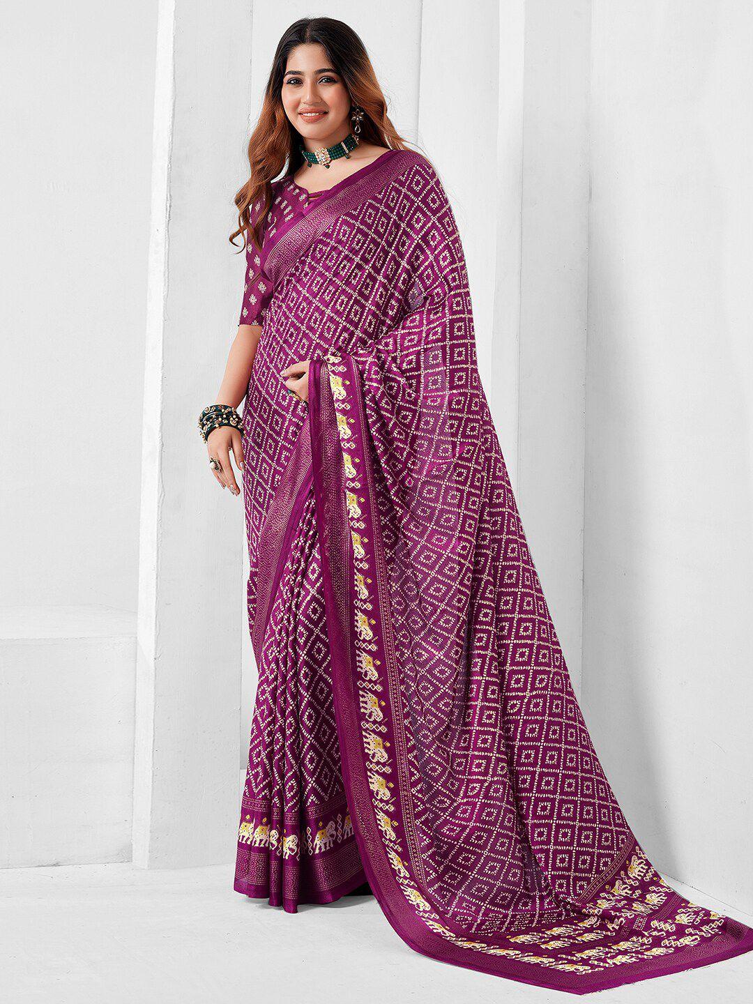 mitera bandhani zari silk blend bandhani saree