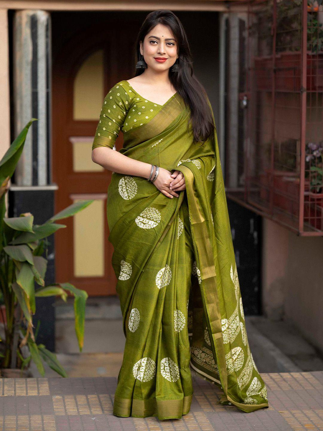 mitera batik abstract printed cotton zari saree