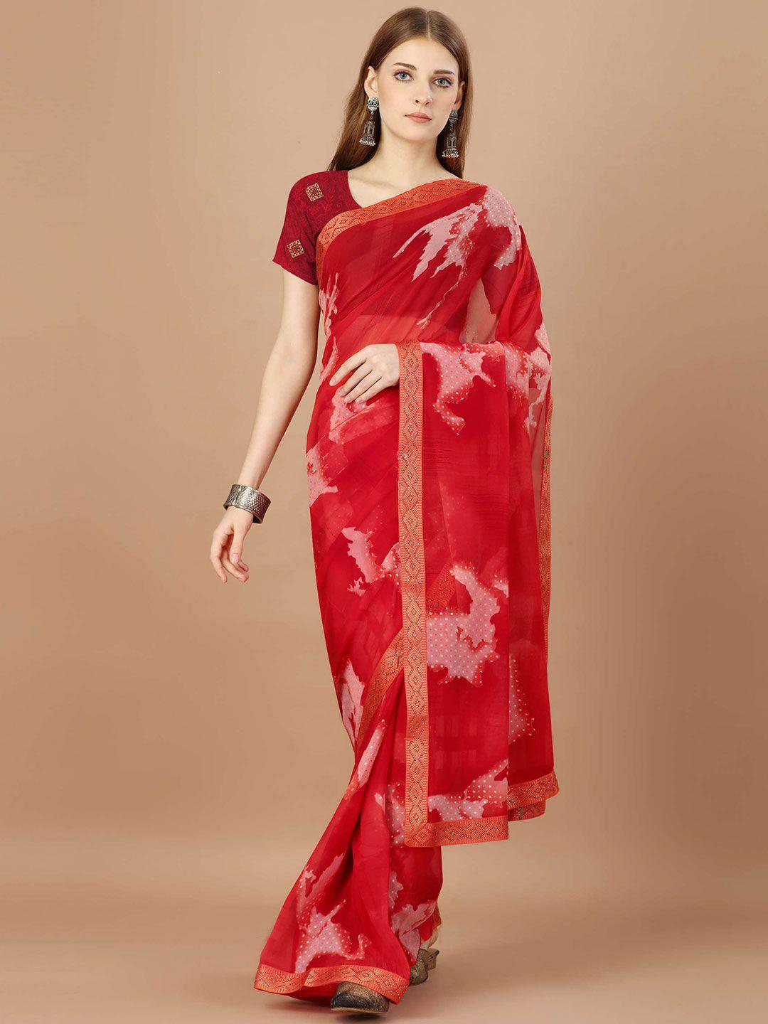 mitera beads and stones pure georgette saree