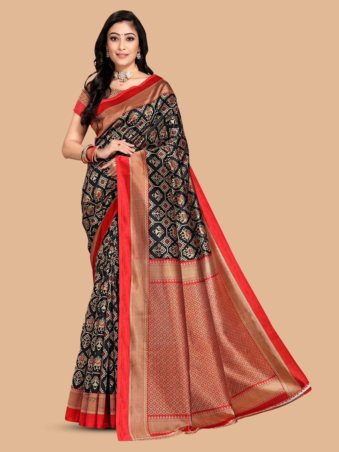 mitera black art silk designer saree