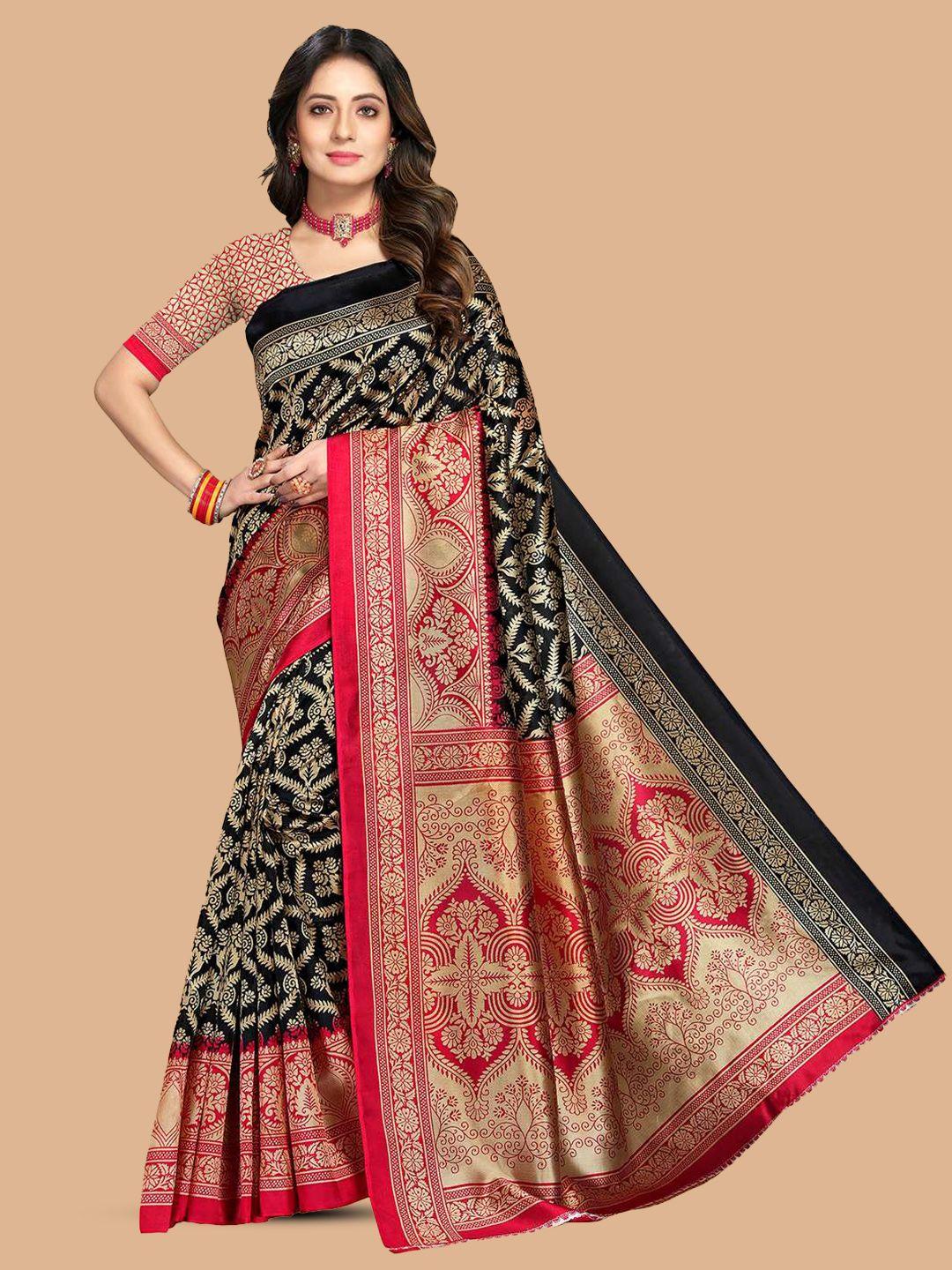 mitera black art silk designer saree