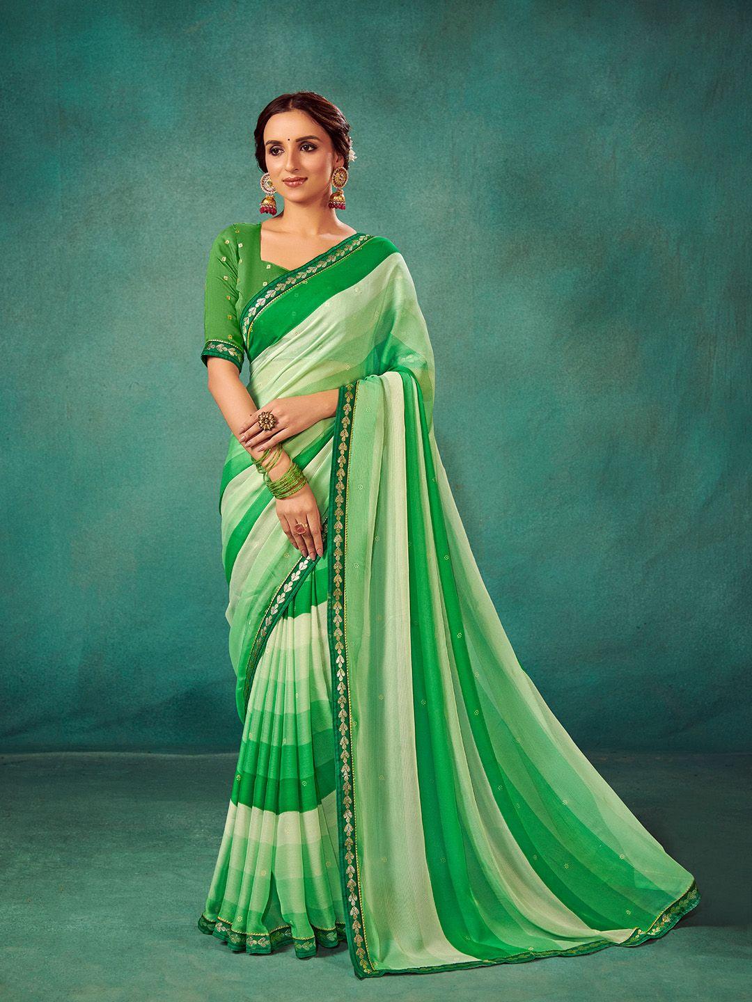 mitera embellished embroidered pure chiffon saree