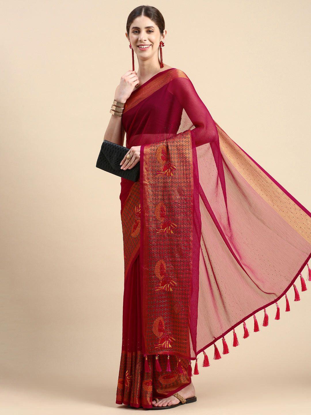 mitera embellished embroidered saree
