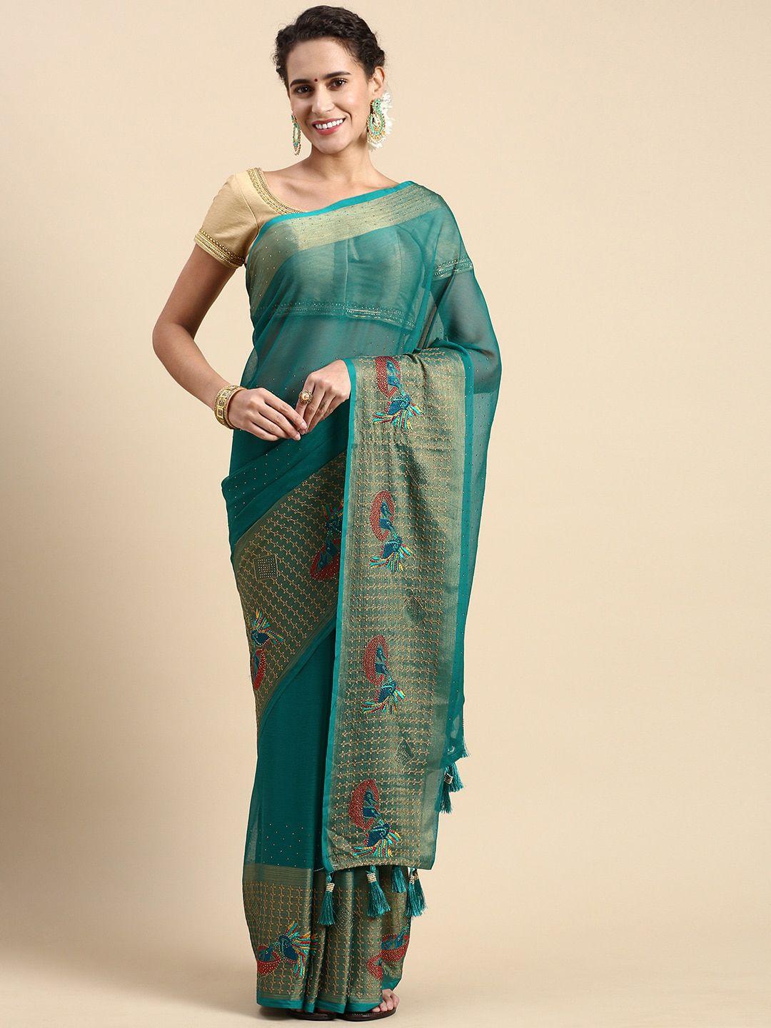 mitera embellished embroidered saree