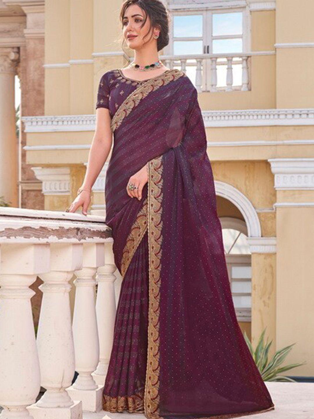 mitera embellished pure chiffon saree