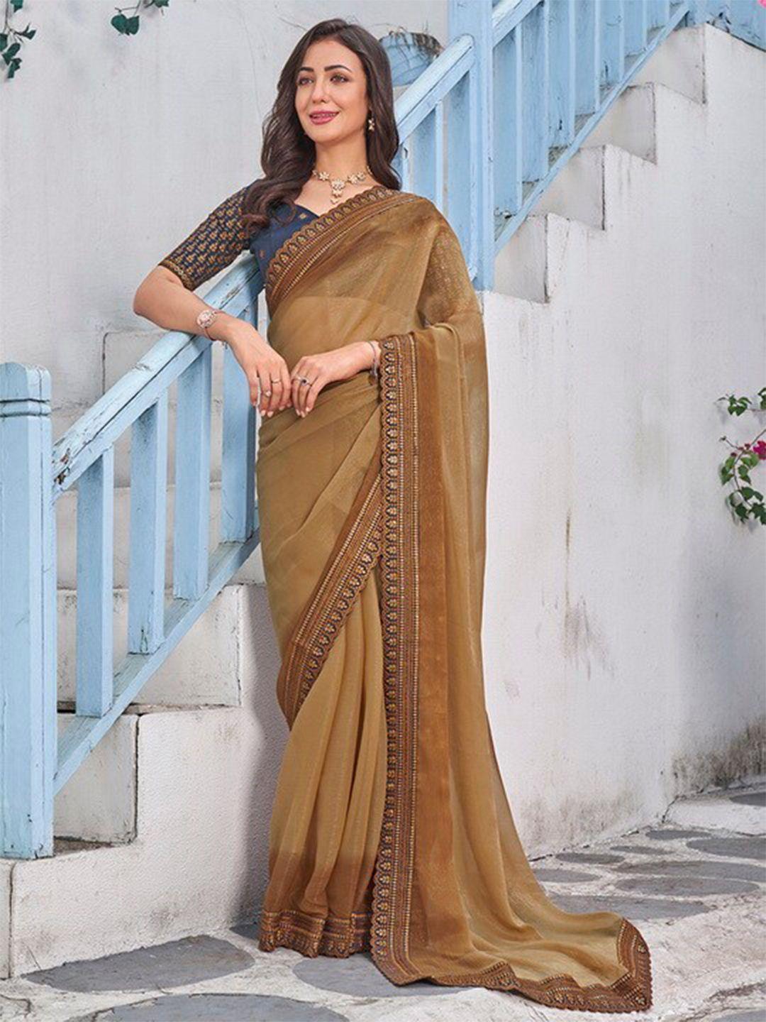 mitera embellished pure chiffon saree