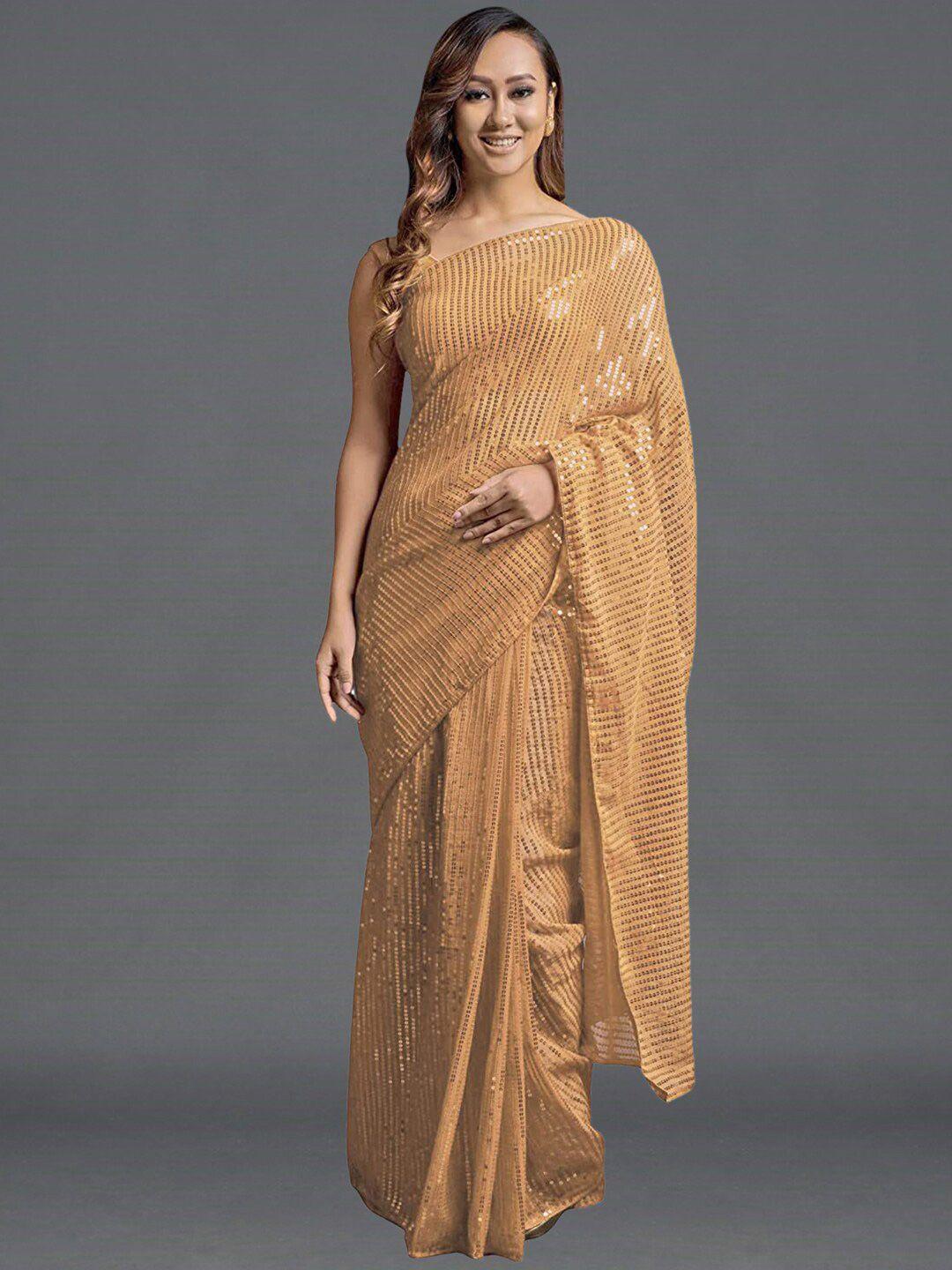 mitera embellished sequinned pure georgette saree