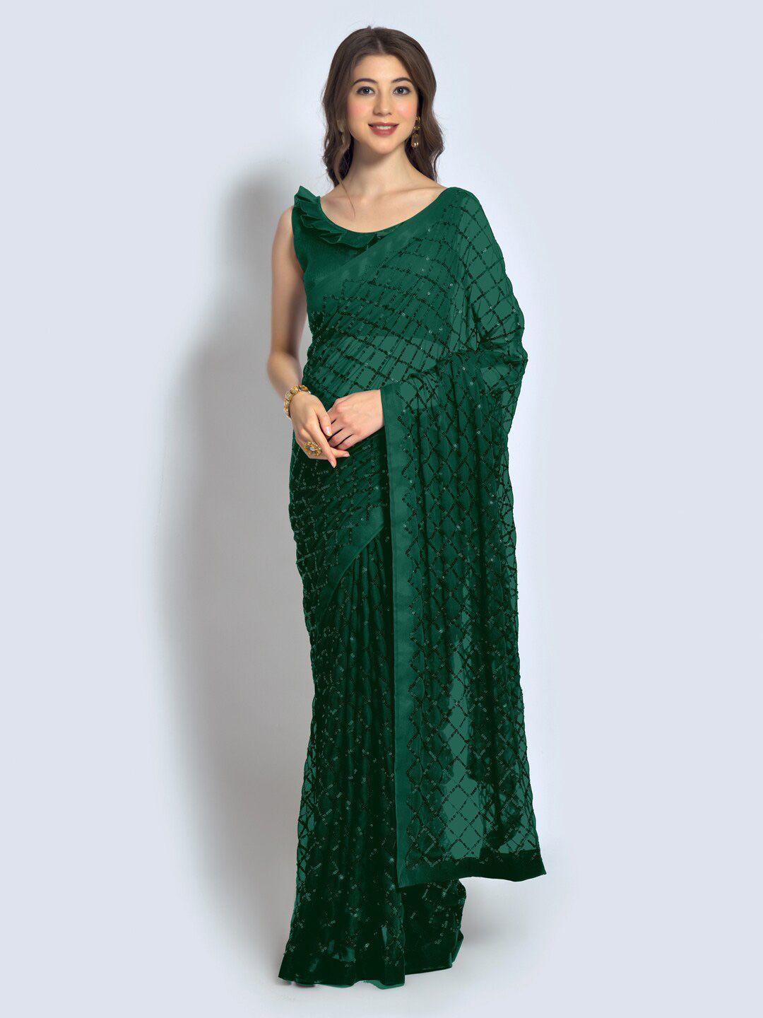 mitera embellished sequinned saree