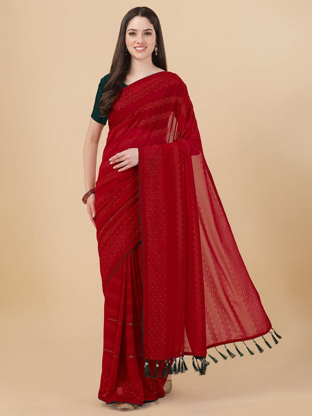 mitera embroidered banarasi saree