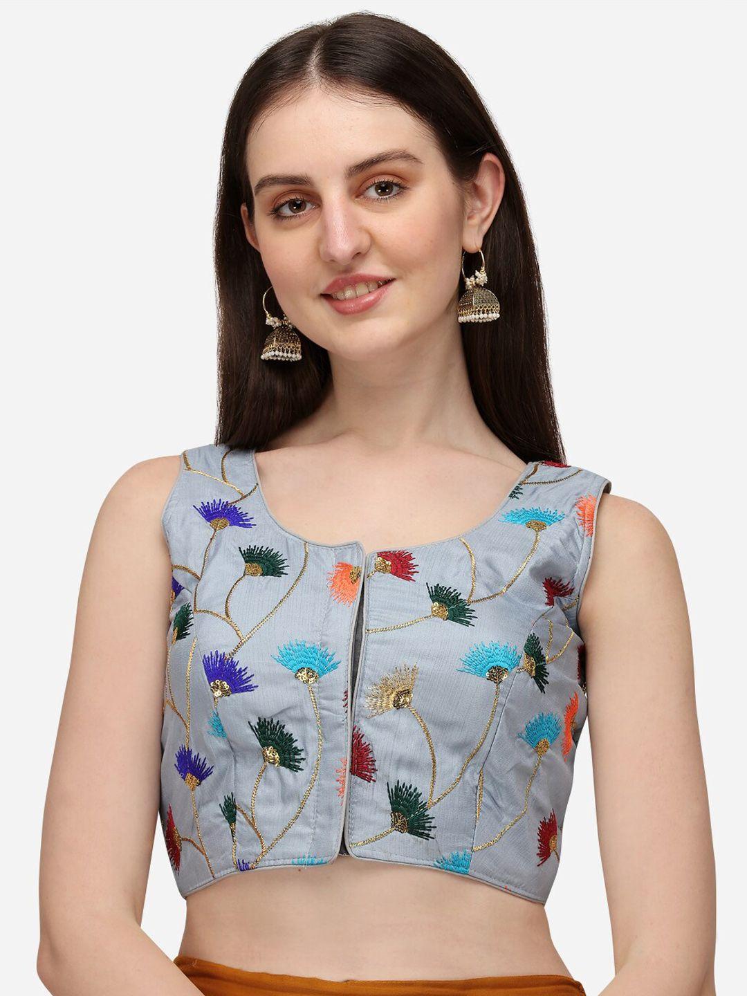 mitera embroidered round neck blouse