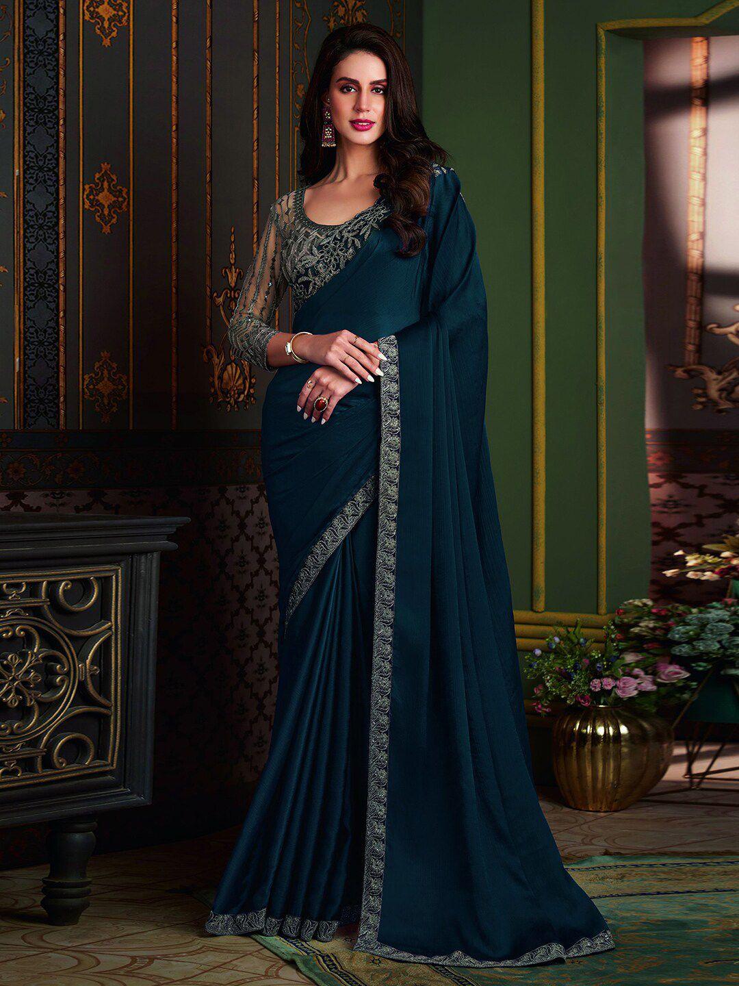 mitera embroidered satin kota saree