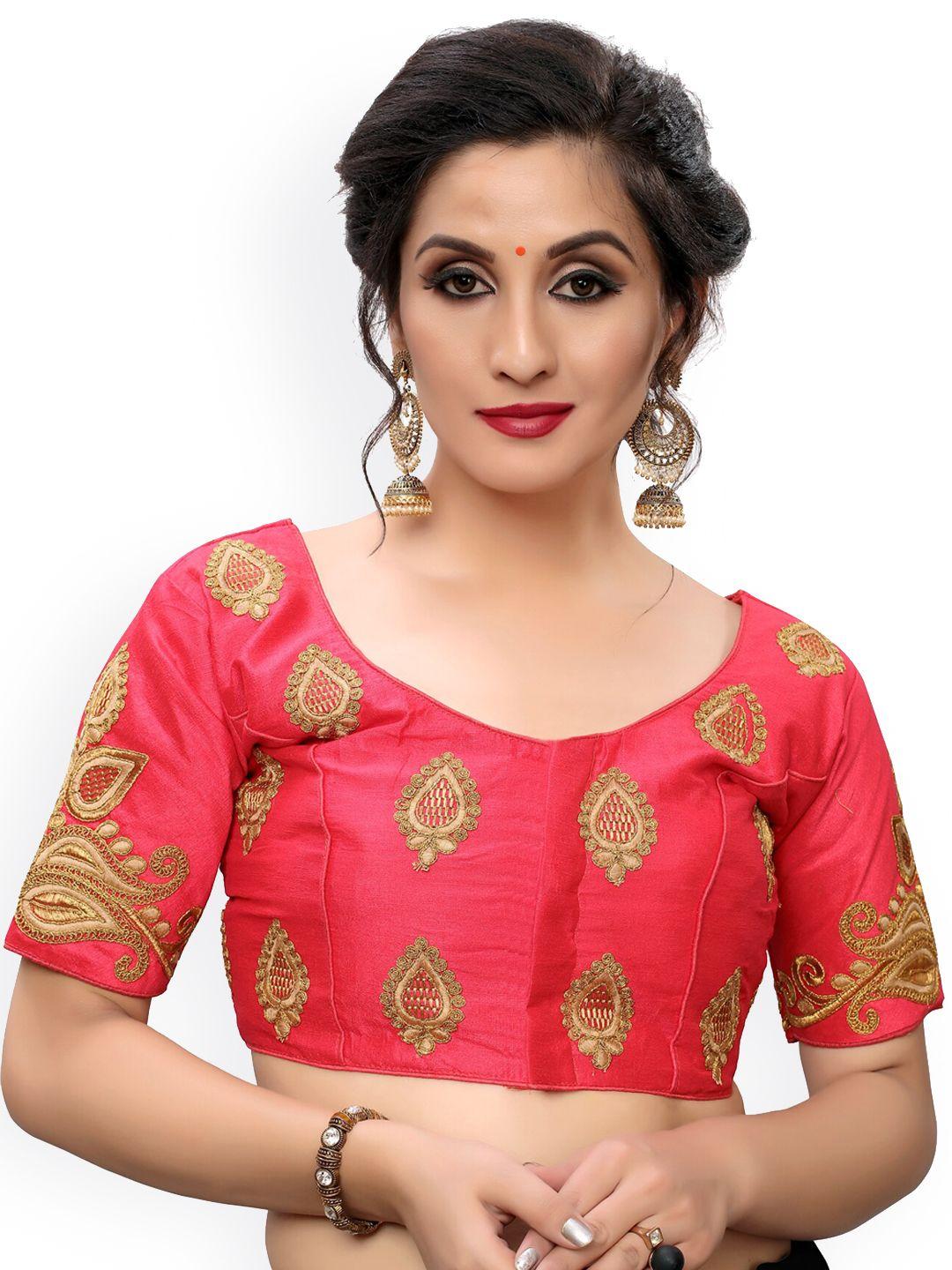 mitera embroidered silk saree blouse
