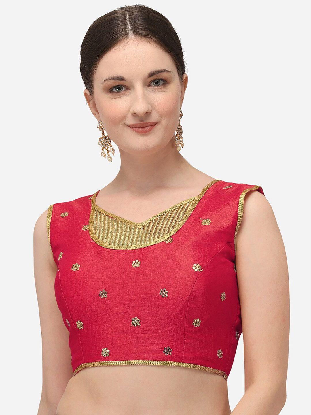 mitera embroidered silk saree blouse