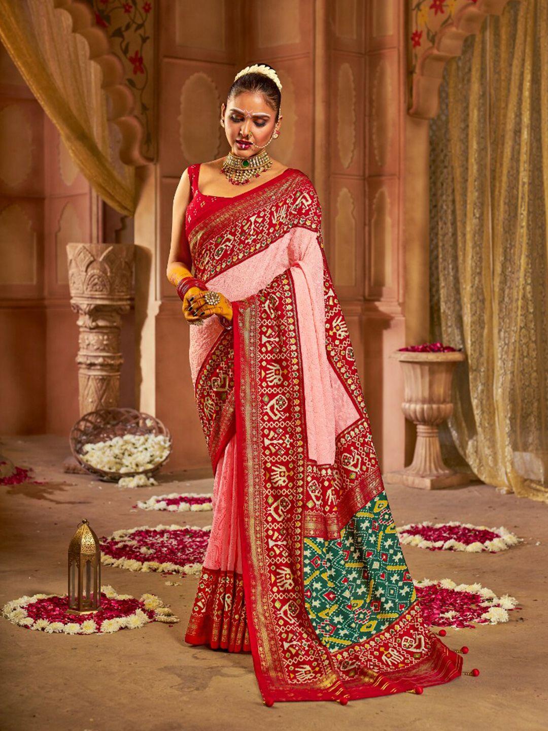 mitera ethnic embroidered designer patola saree