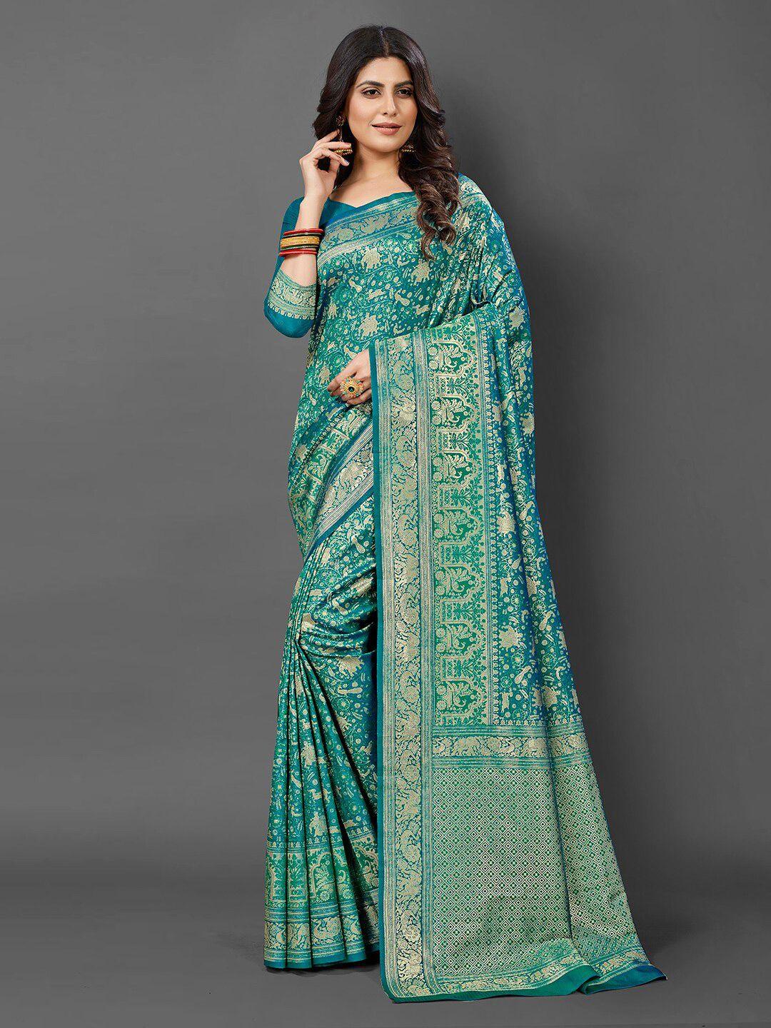 mitera ethnic motif woven design kanjeevaram saree