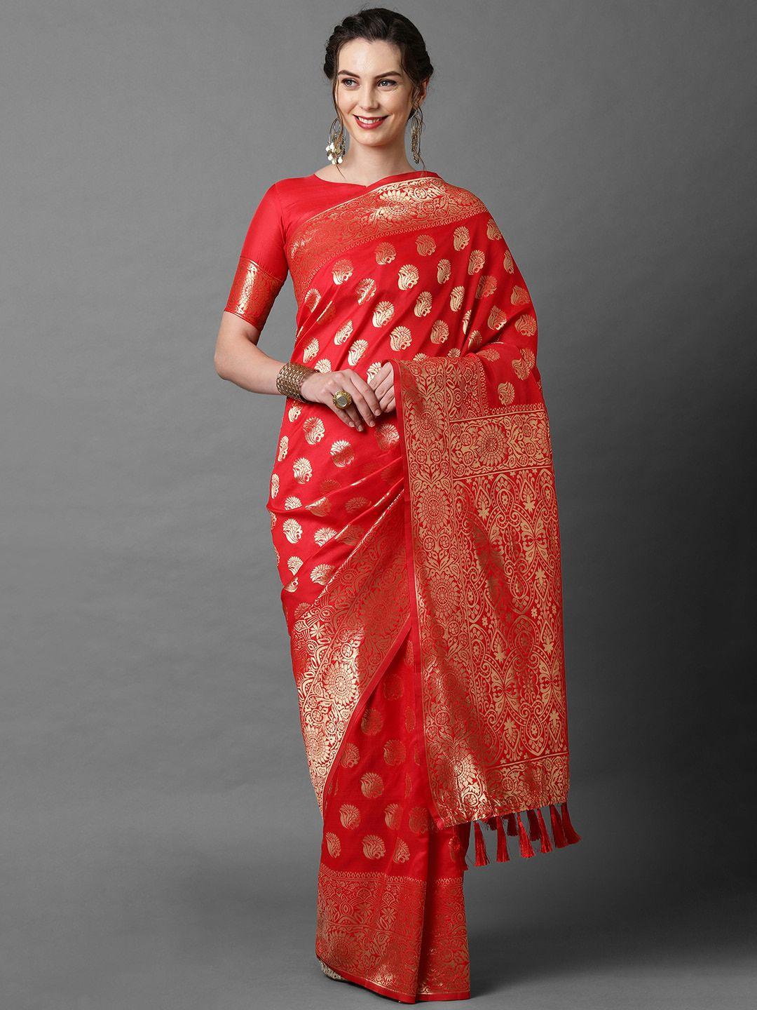 mitera ethnic motif woven design zari banarasi saree