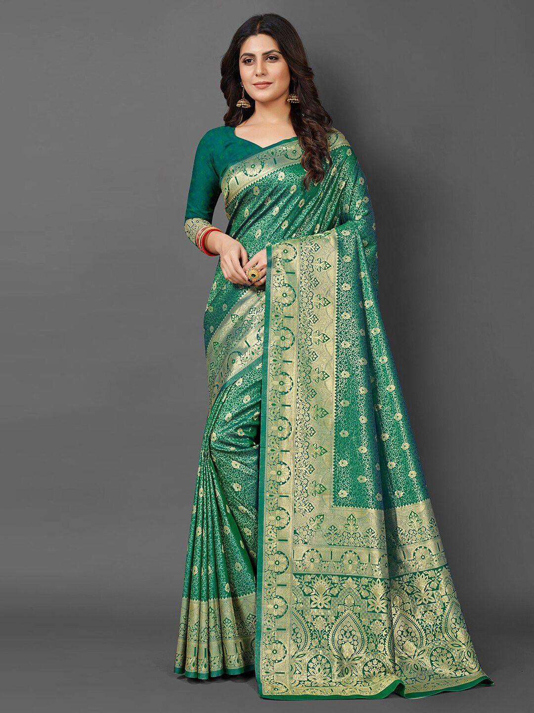 mitera ethnic motif woven design zari kanjeevaram saree