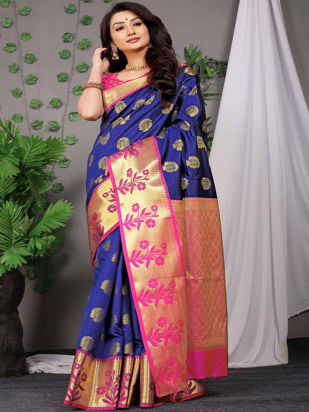 mitera ethnic motifs banarasi silk saree