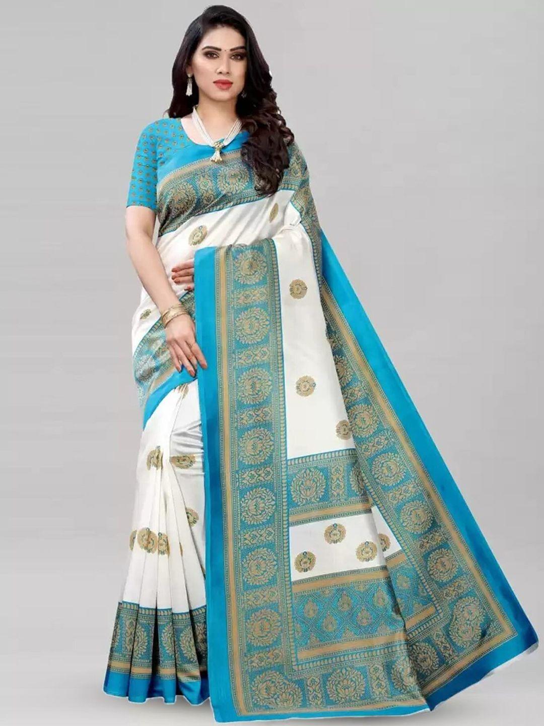 mitera ethnic motifs printed art silk banarasi saree