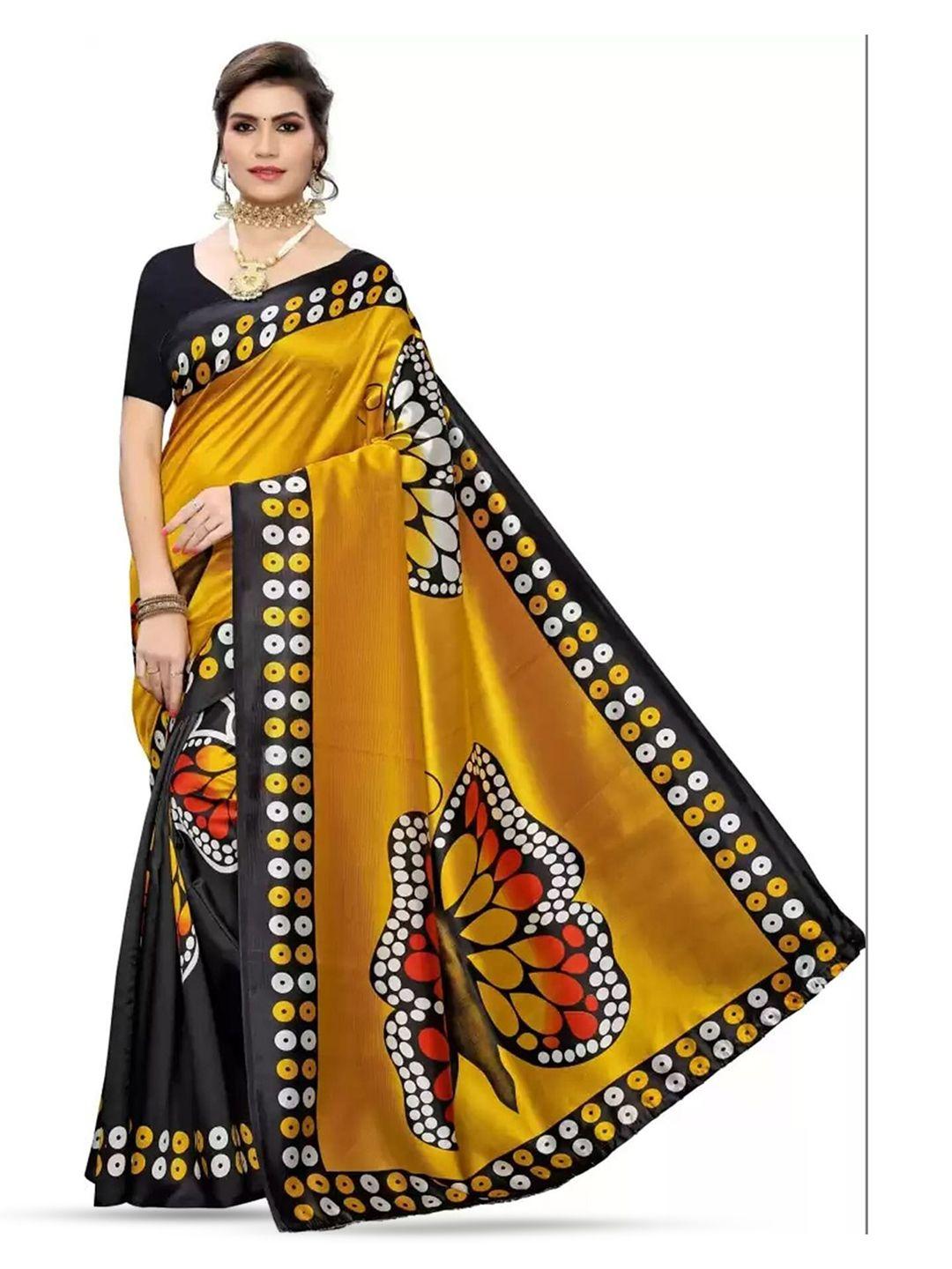 mitera ethnic motifs printed art silk saree