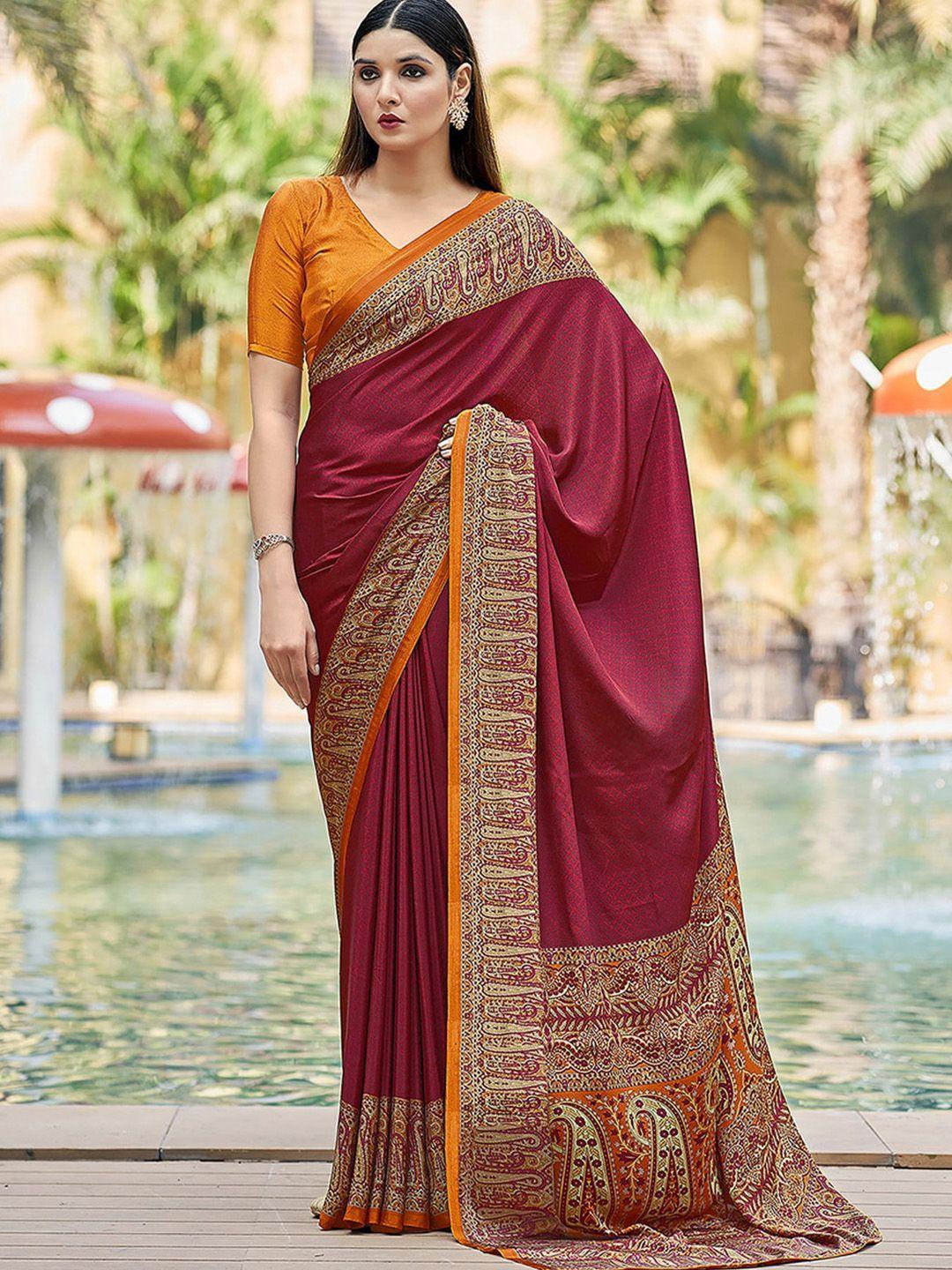 mitera ethnic motifs printed maheshwari saree