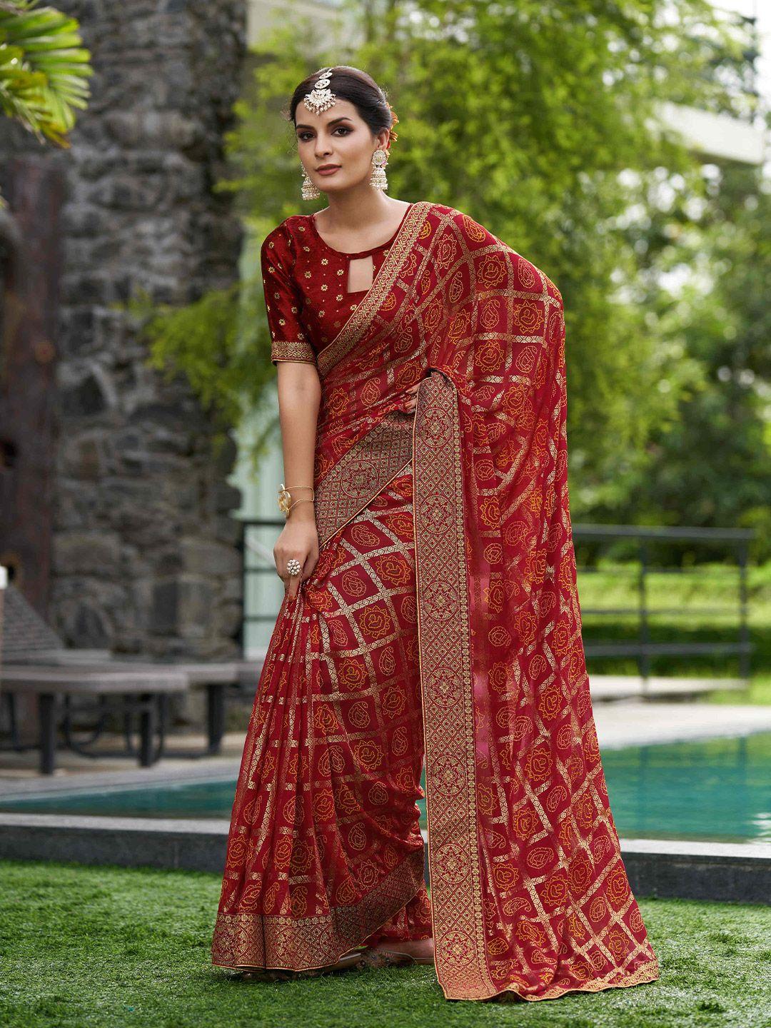 mitera ethnic motifs printed pure georgette saree