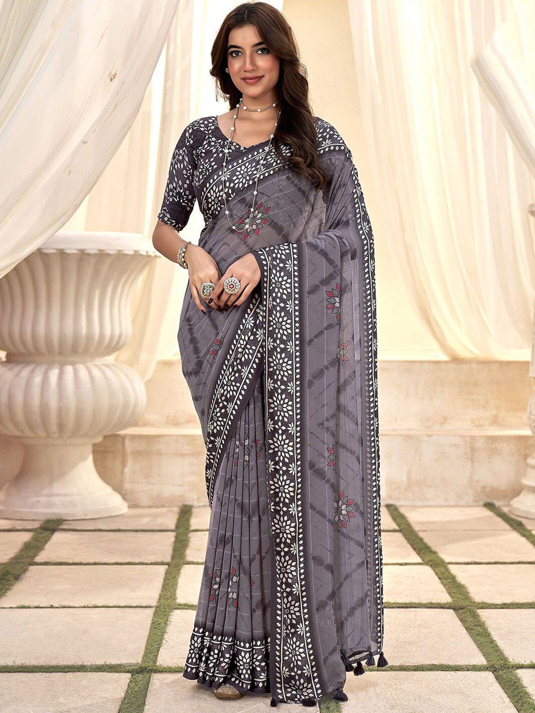 mitera ethnic motifs printed pure georgette saree